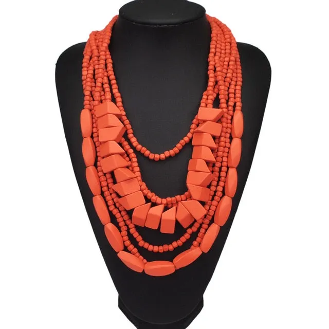 Happy Colorful Bohemian Chic!  Bead Choker Necklaces For Women Handmade Beaded Make A Statement Necklace Jewelry 8 Colors