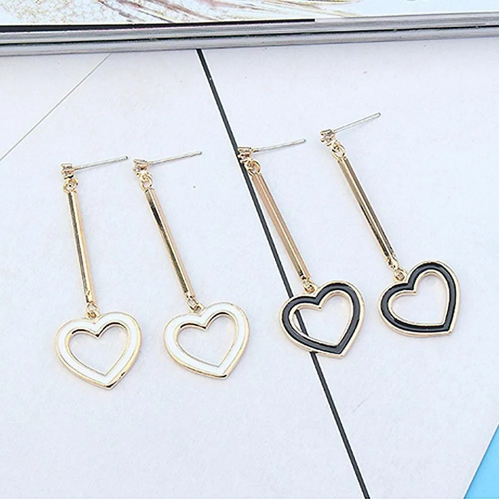 Heart-Shaped Charming Earrings For Women White