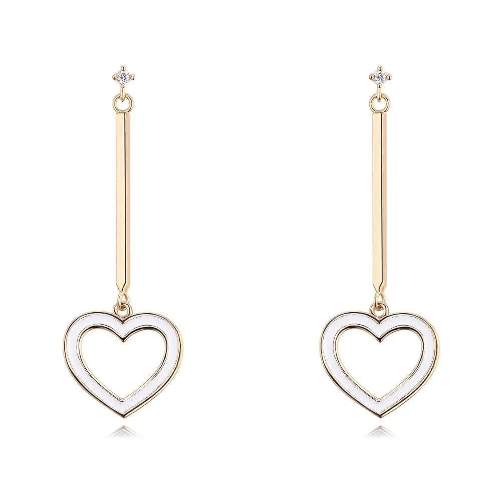 Heart-Shaped Charming Earrings For Women White