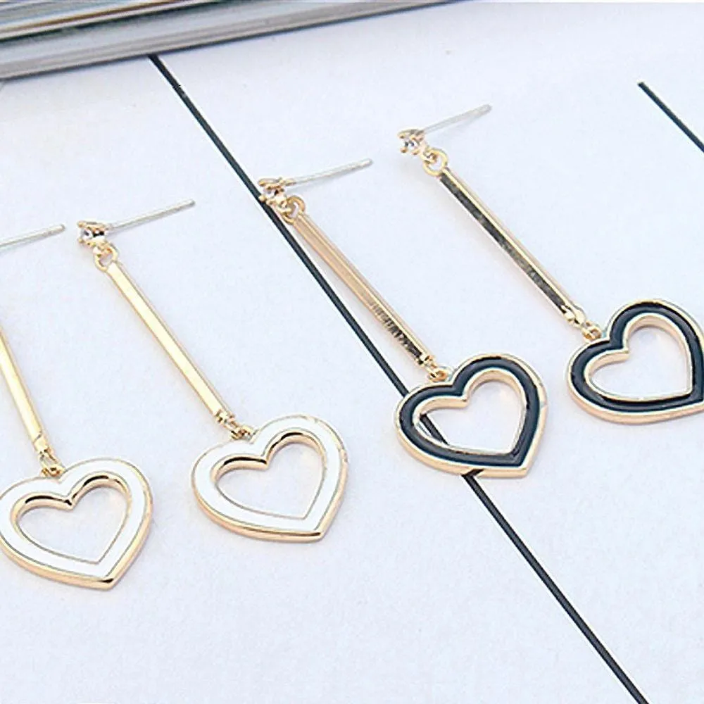 Heart-Shaped Charming Earrings For Women White