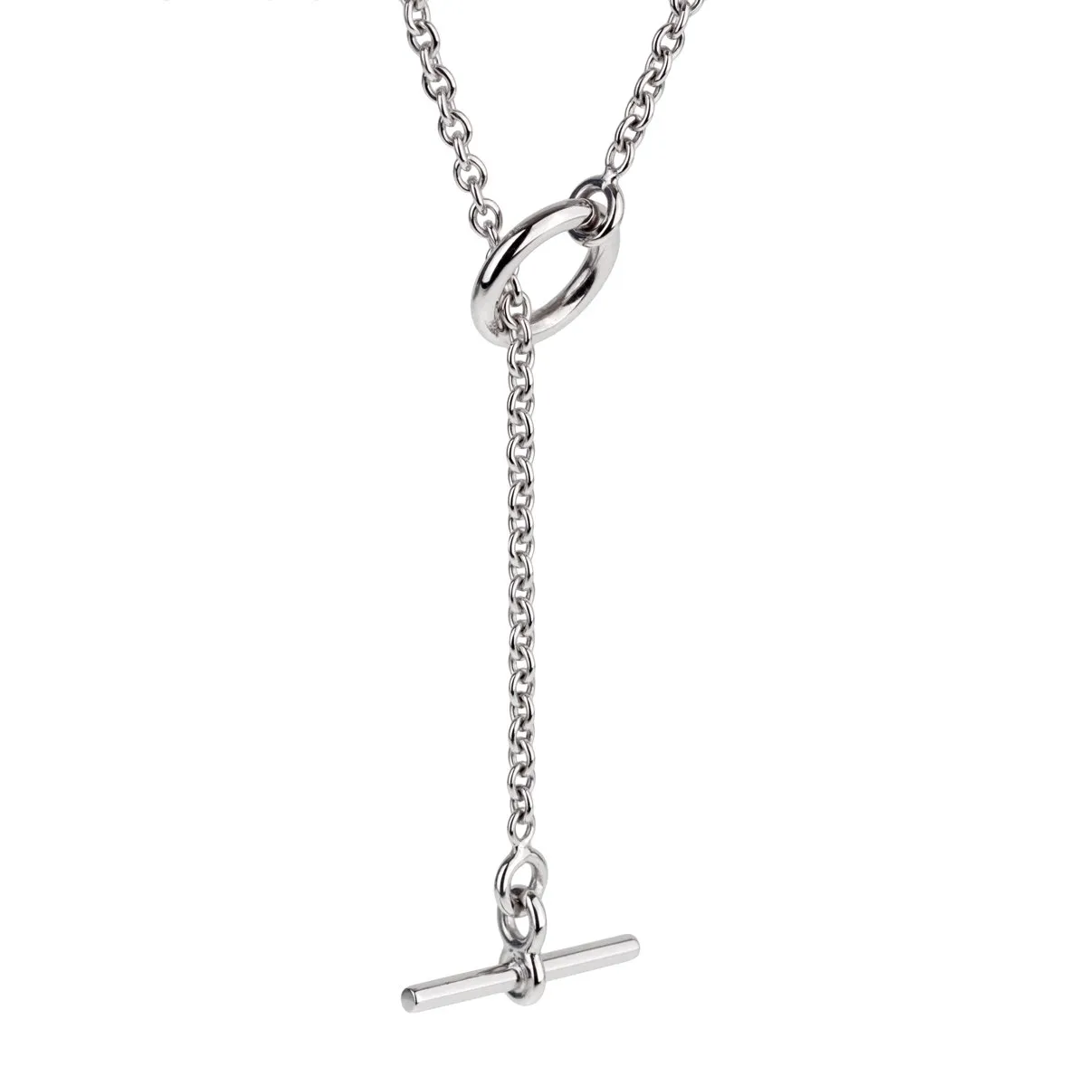 Hermes Diamond H White Gold Pendant Necklace