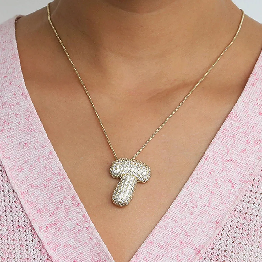 Initial Charm A-Z Pendant Necklace for Men Women Gold Hip Hop