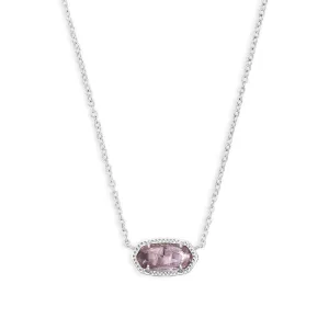 Kendra Scott Elisa Necklace in Amethyst, Rhodium Plated