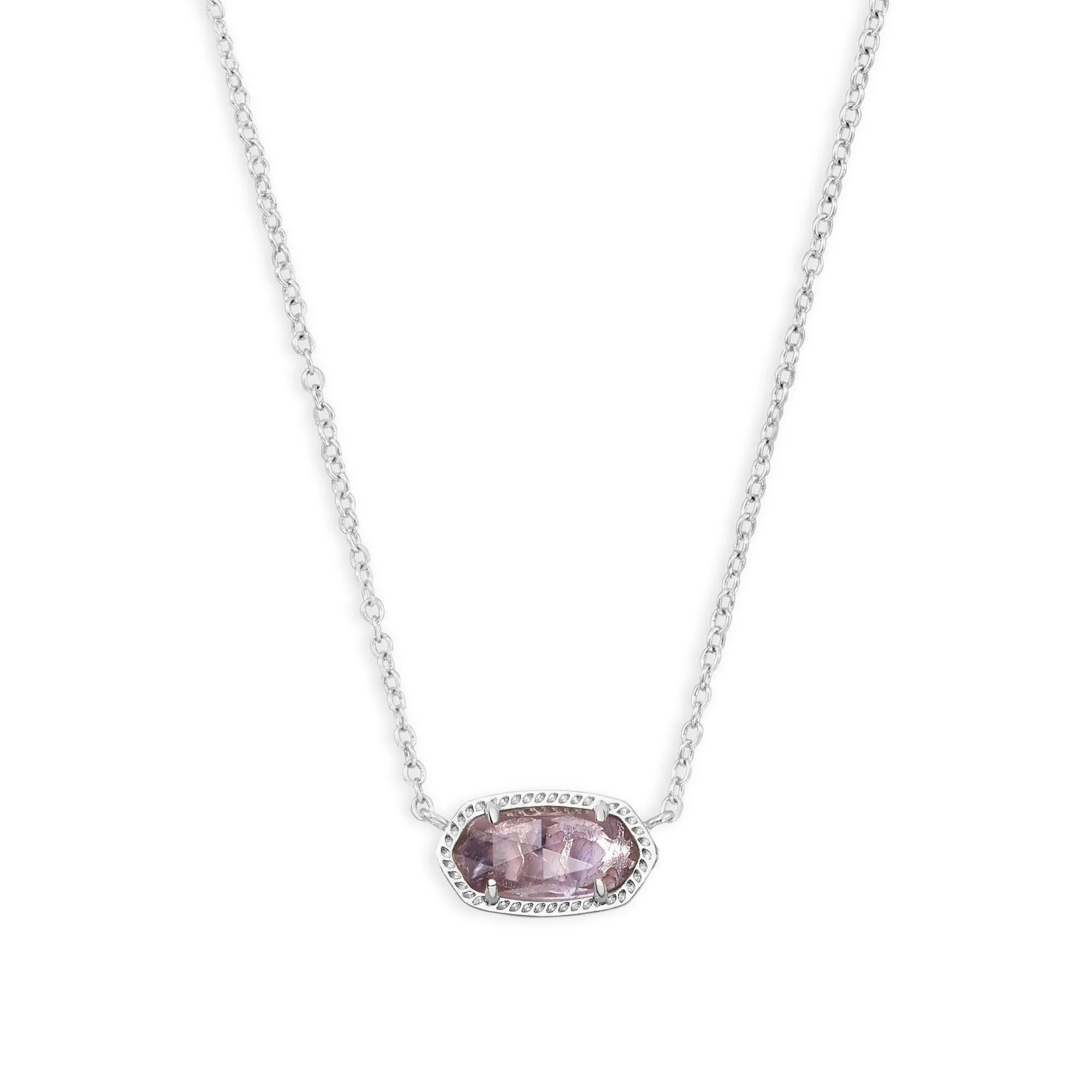 Kendra Scott Elisa Necklace in Amethyst, Rhodium Plated