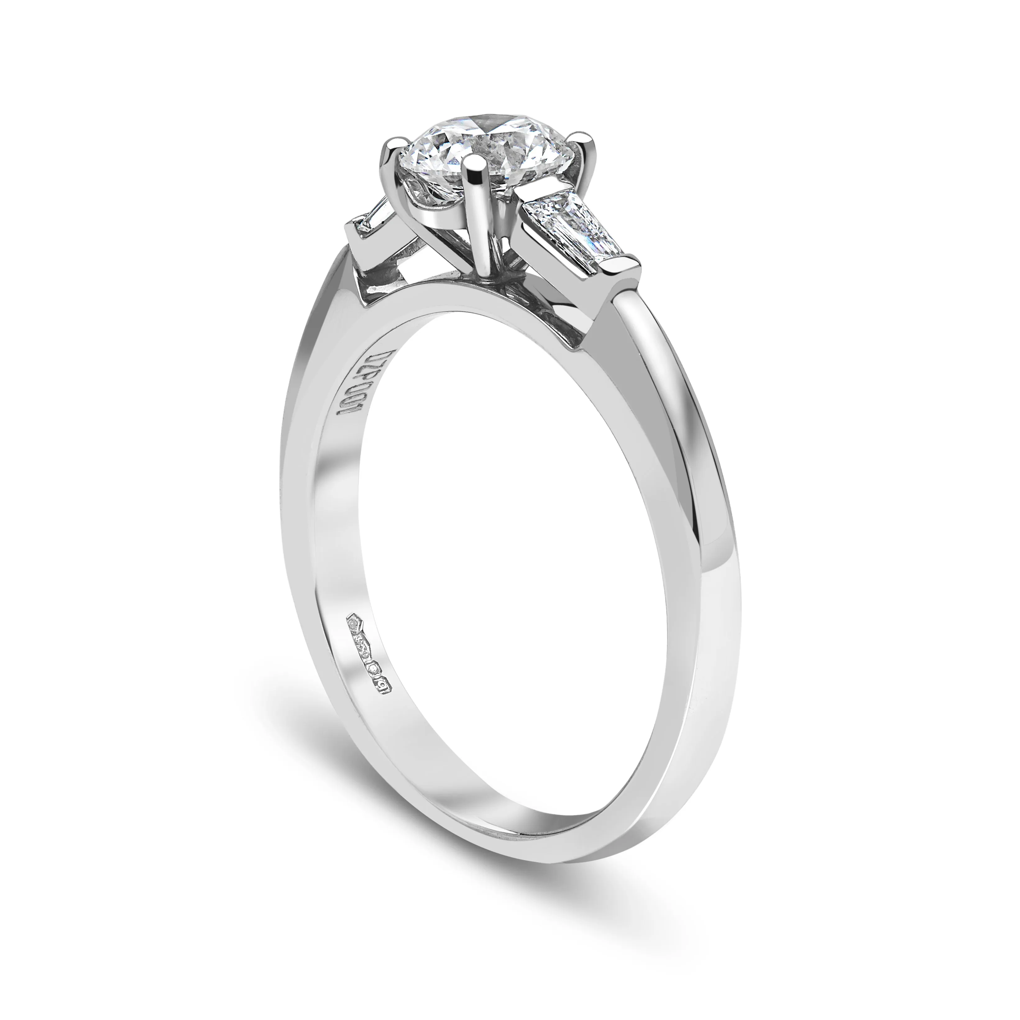 Lab Grown Diamond 3-Stone Baguette Cathedral Engagement Ring I CASSIE