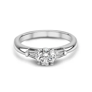 Lab Grown Diamond 3-Stone Baguette Cathedral Engagement Ring I CASSIE