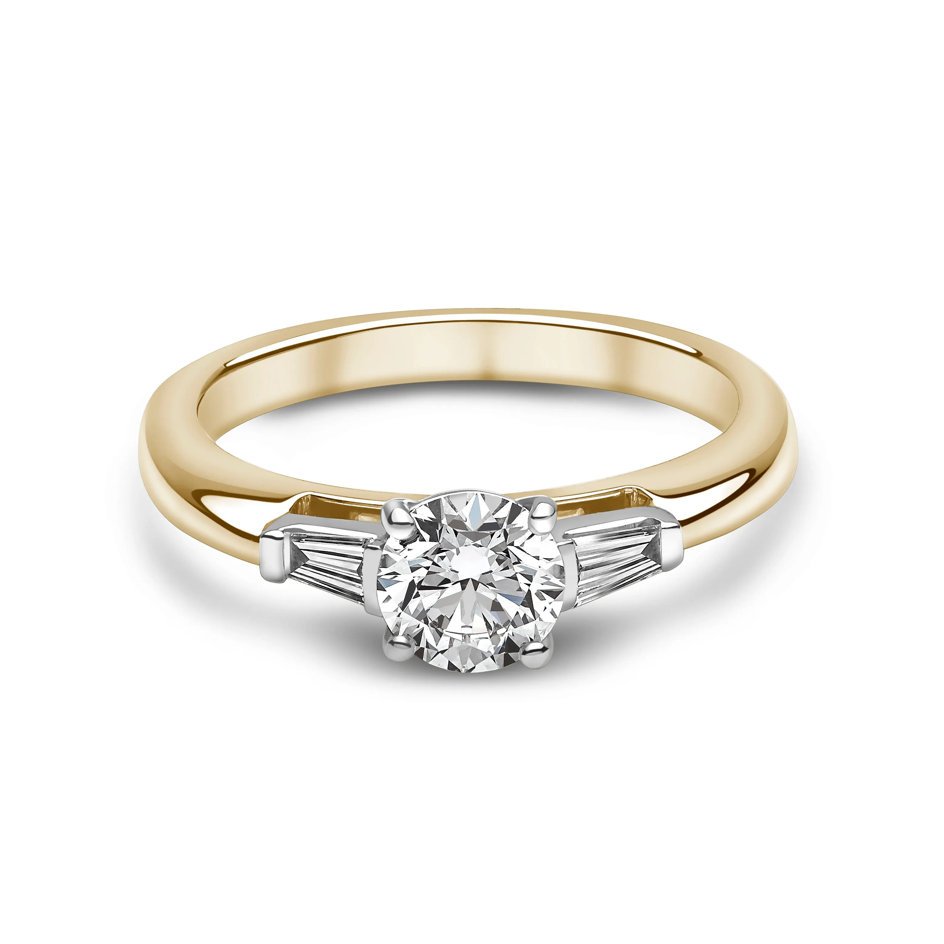 Lab Grown Diamond 3-Stone Baguette Cathedral Engagement Ring I CASSIE