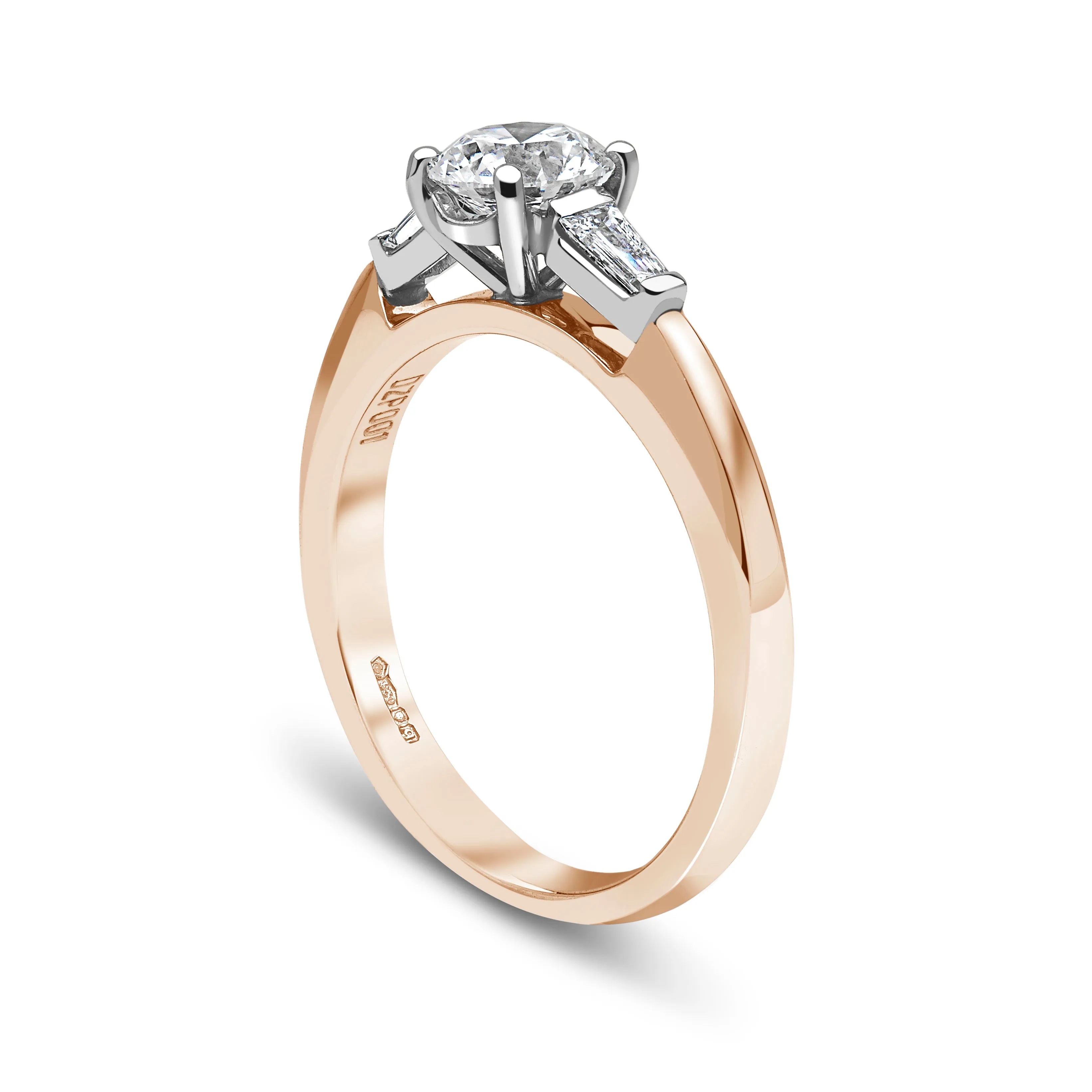 Lab Grown Diamond 3-Stone Baguette Cathedral Engagement Ring I CASSIE