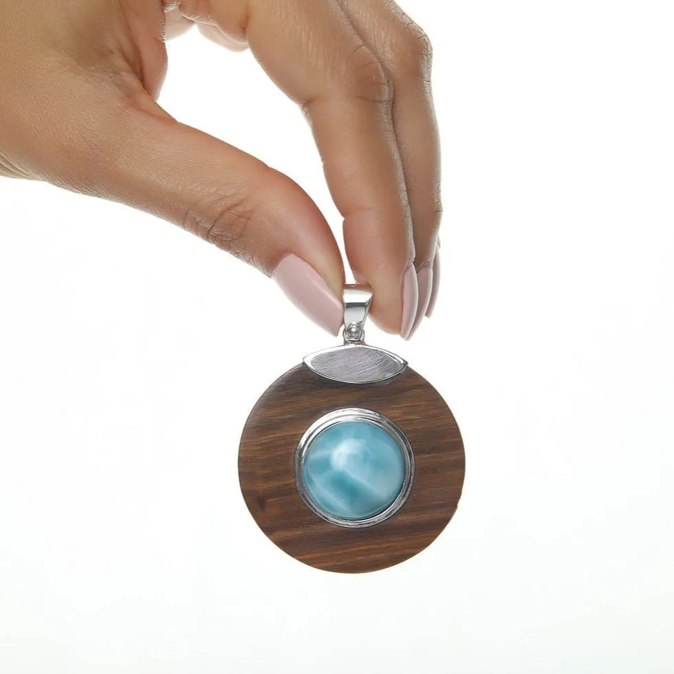 Larimar and Guyacan Pendant, Blake
