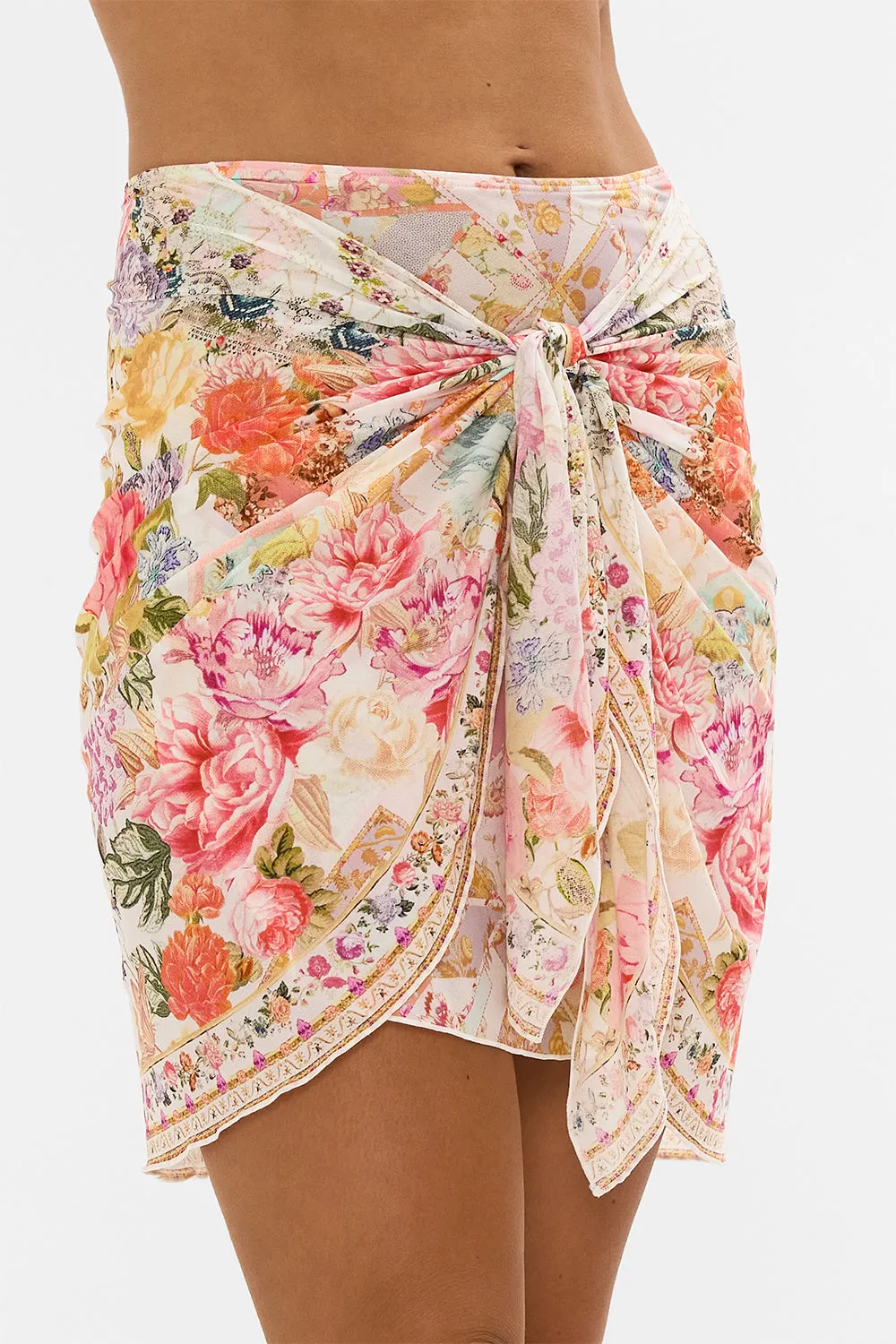 LAYERED SHORT SARONG WITH TIE  FRONT SEW YESTERDAY
