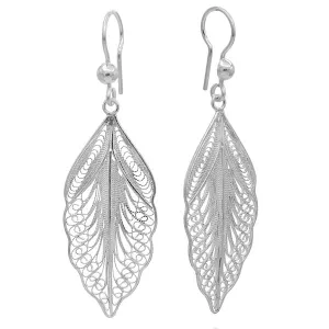Leaf design filigree earrings