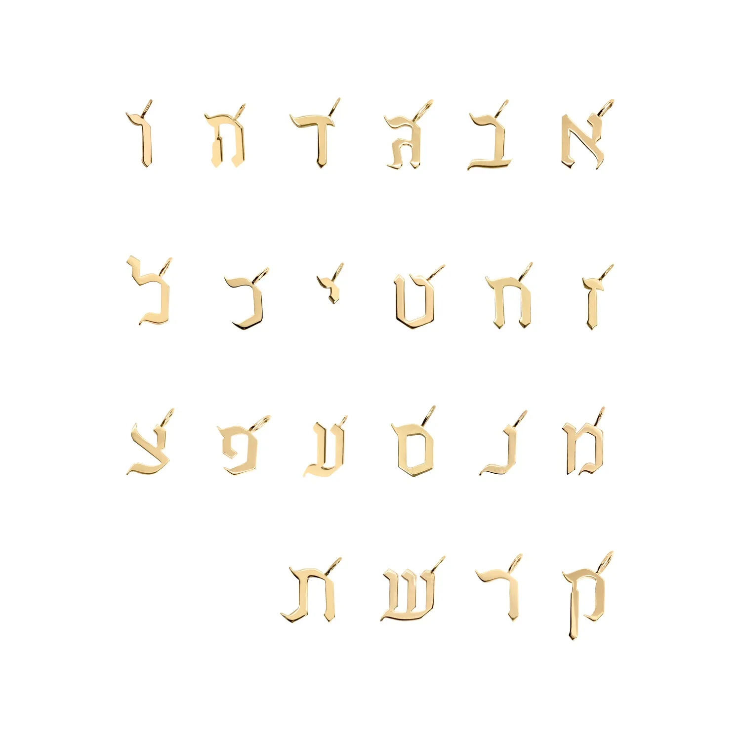 Letter Pendant Small Aleph-Bet Encrusted Pendant White Diamonds