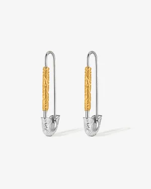 Lila Safety Pin Earring