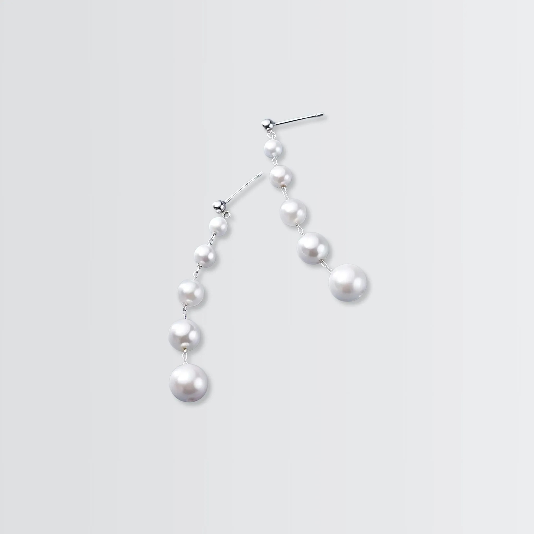 Linear Pearls Chandelier Earrings