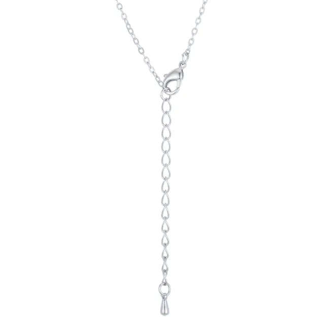 LOVCIA Sparkling Butterfly Rhodium CZ Pendant Necklace