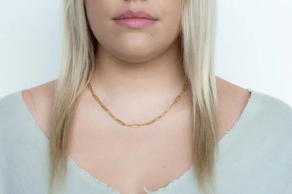 Luxe Silver Paper Clip Chain Necklace - 18in