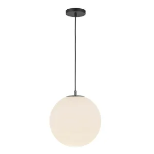 Marco 12-in,196-in Black/Opal Glass Socket Pendant