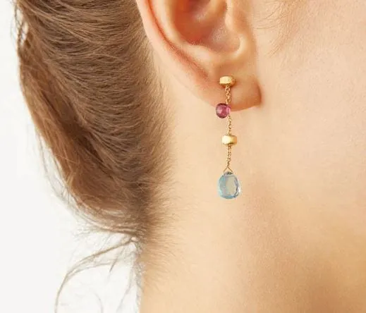 Marco Bicego18K Yellow Gold Paradise Mixed Gem Drop Earrings