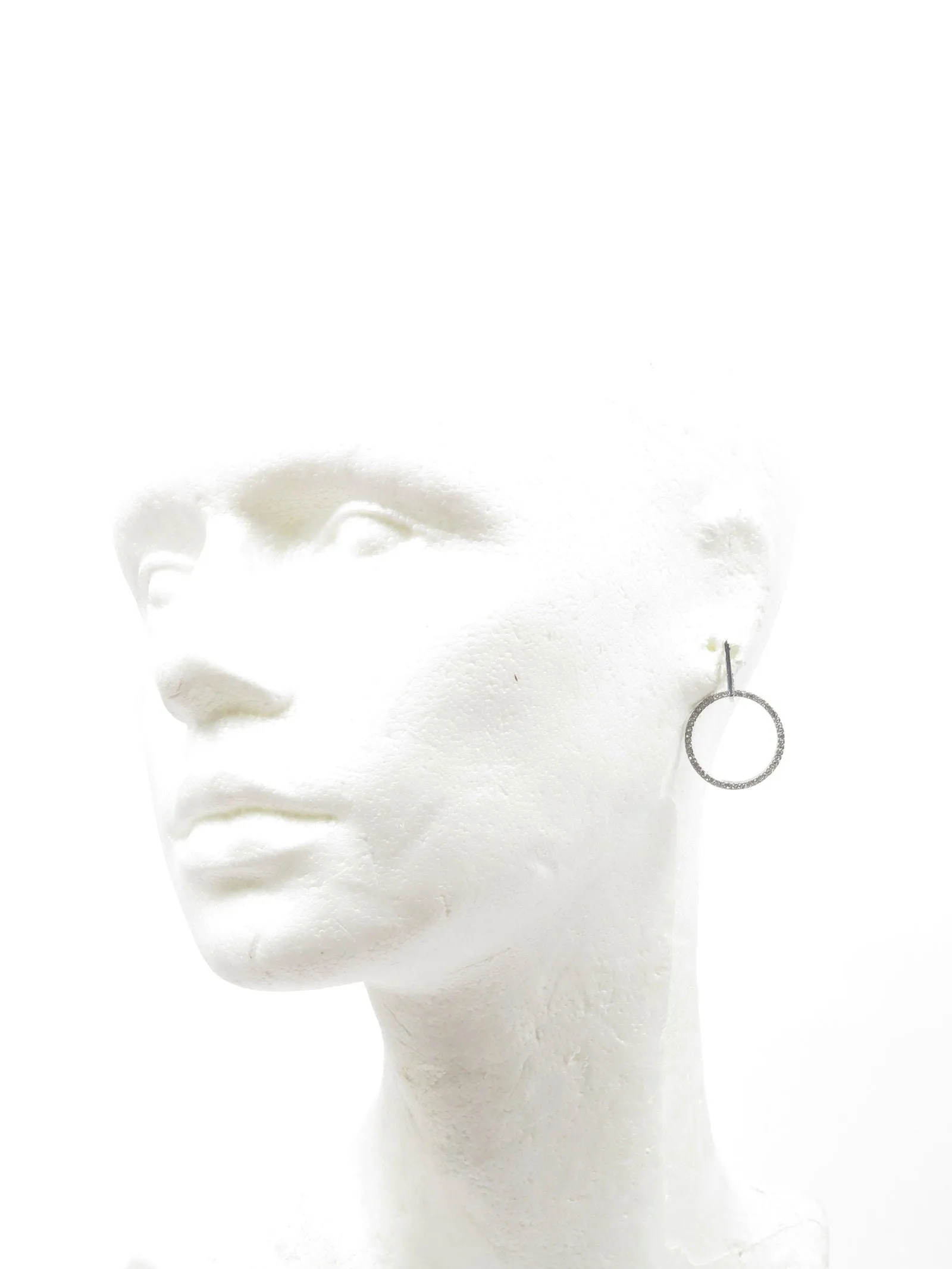 Metal Hoop & Diamante Earrings Gold/Silver