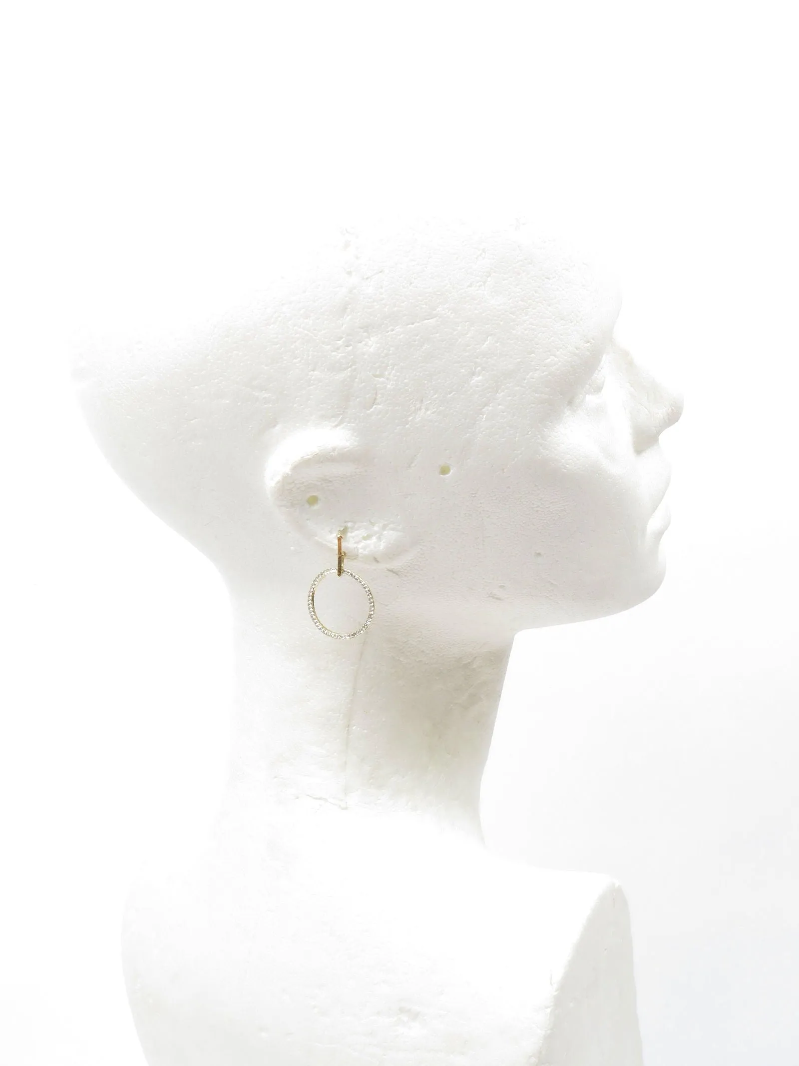 Metal Hoop & Diamante Earrings Gold/Silver