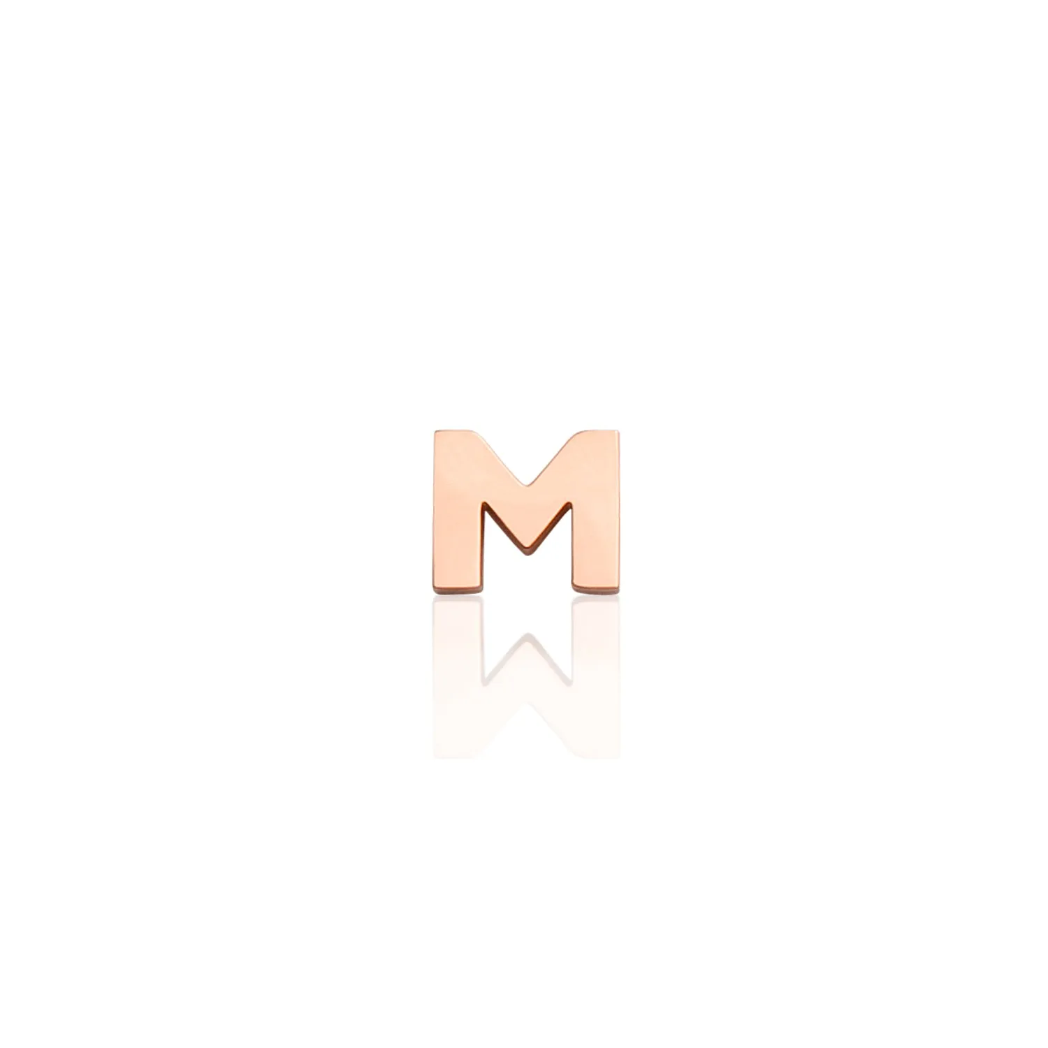 Mini Letter Sphere Chain Necklace (Rose Gold)