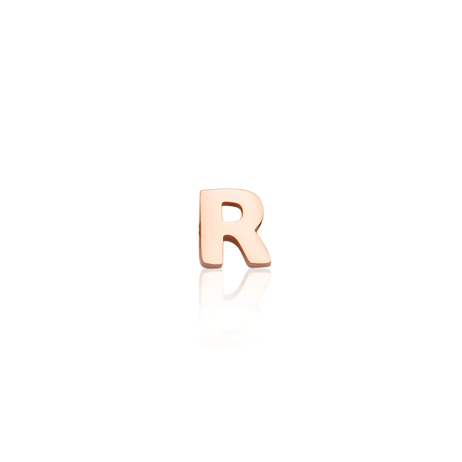 Mini Letter Sphere Chain Necklace (Rose Gold)
