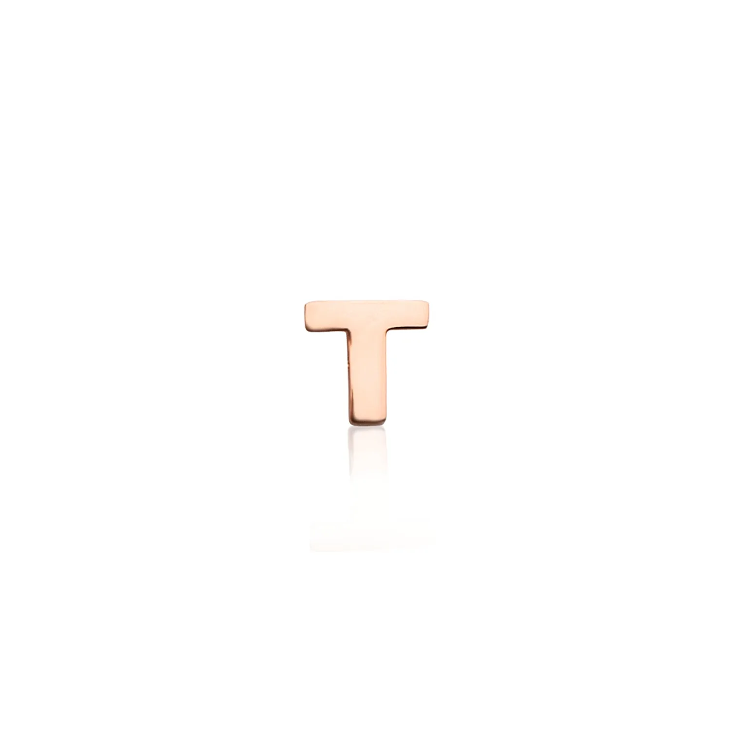 Mini Letter Sphere Chain Necklace (Rose Gold)