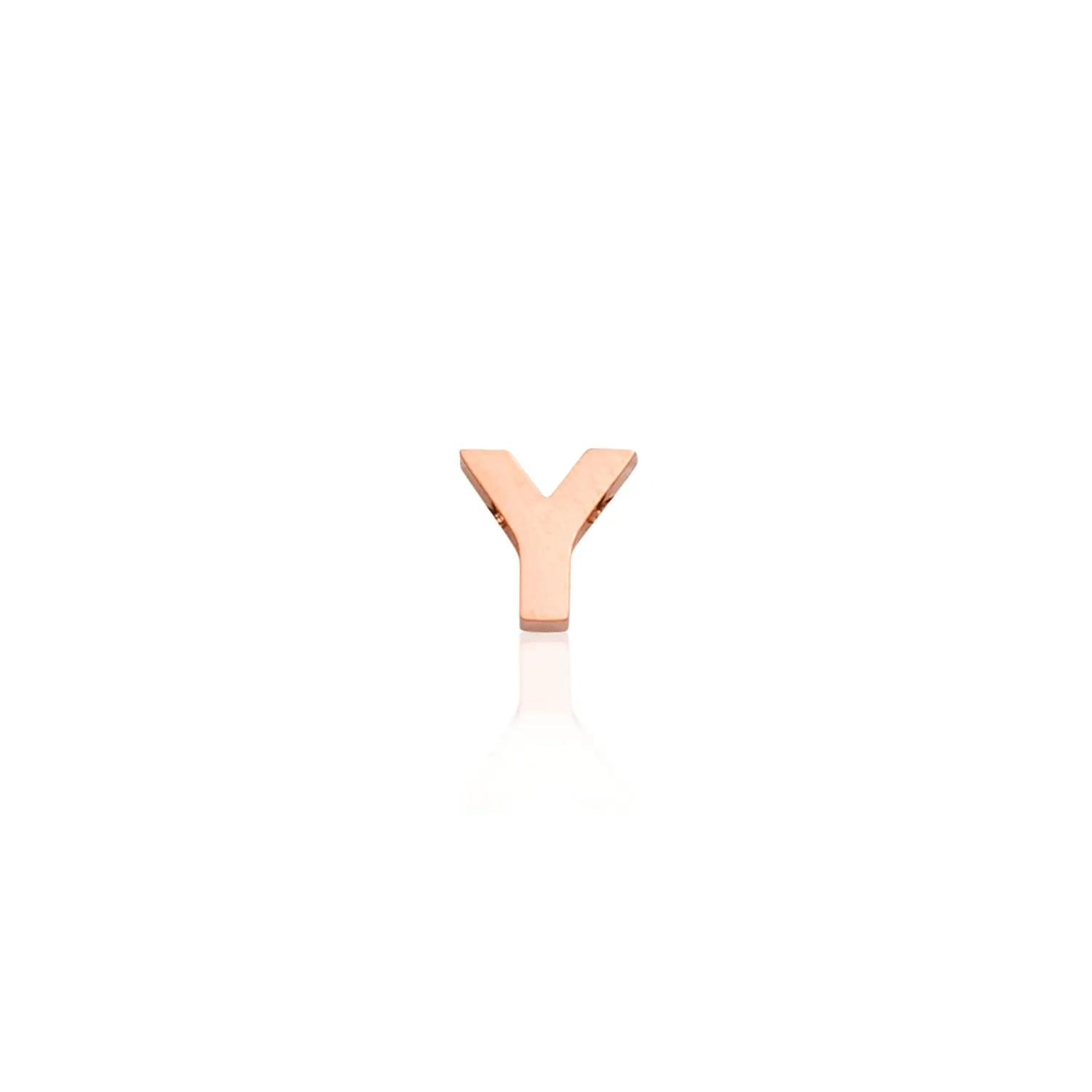 Mini Letter Sphere Chain Necklace (Rose Gold)