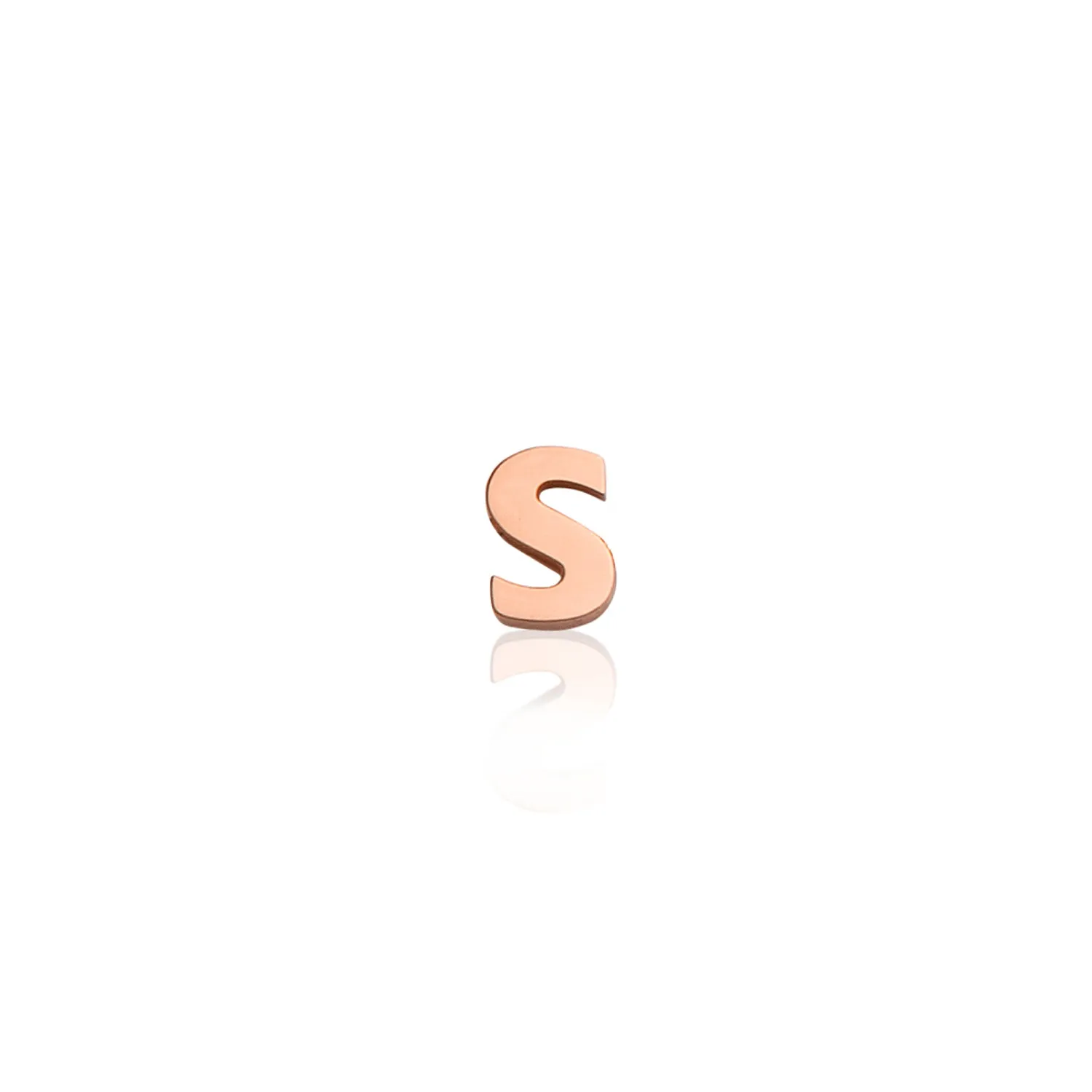 Mini Letter Sphere Chain Necklace (Rose Gold)