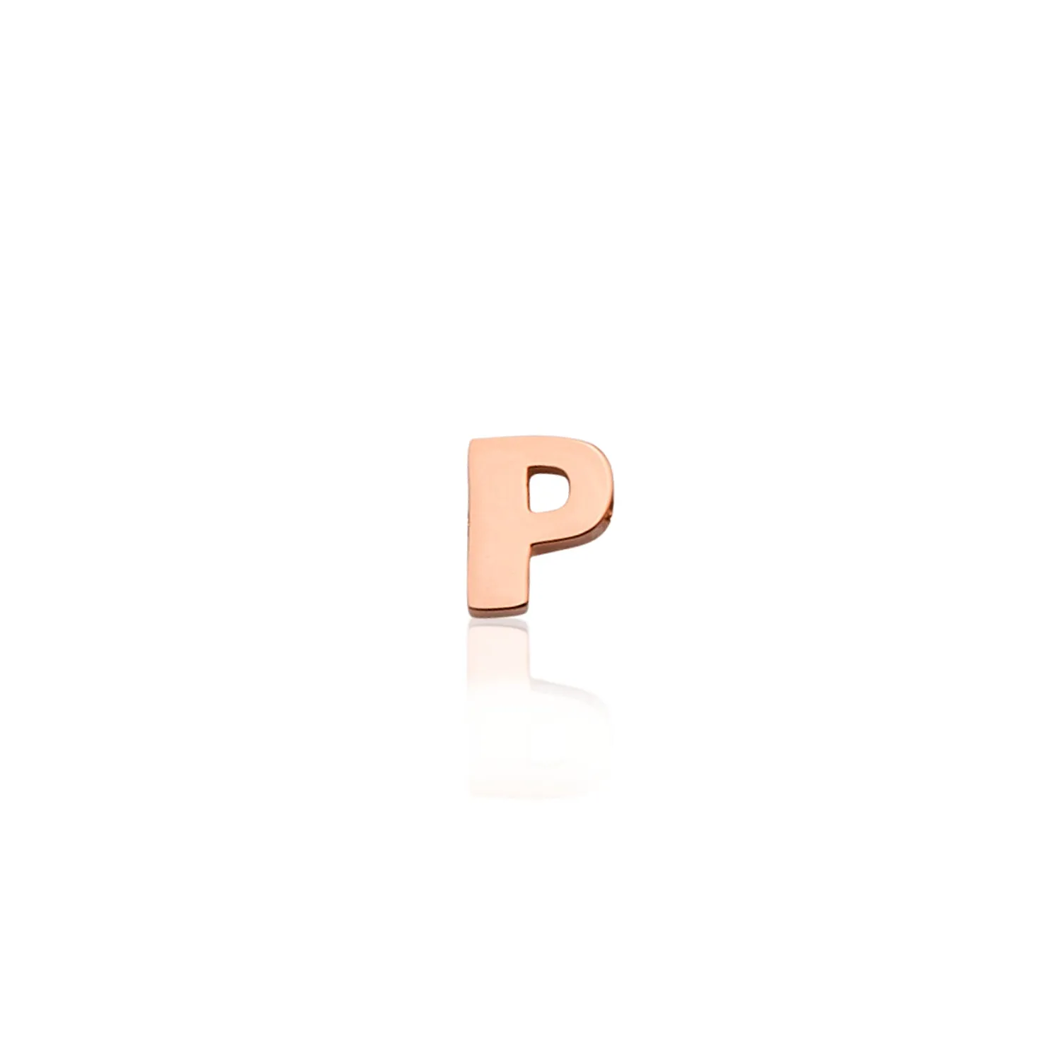 Mini Letter Sphere Chain Necklace (Rose Gold)