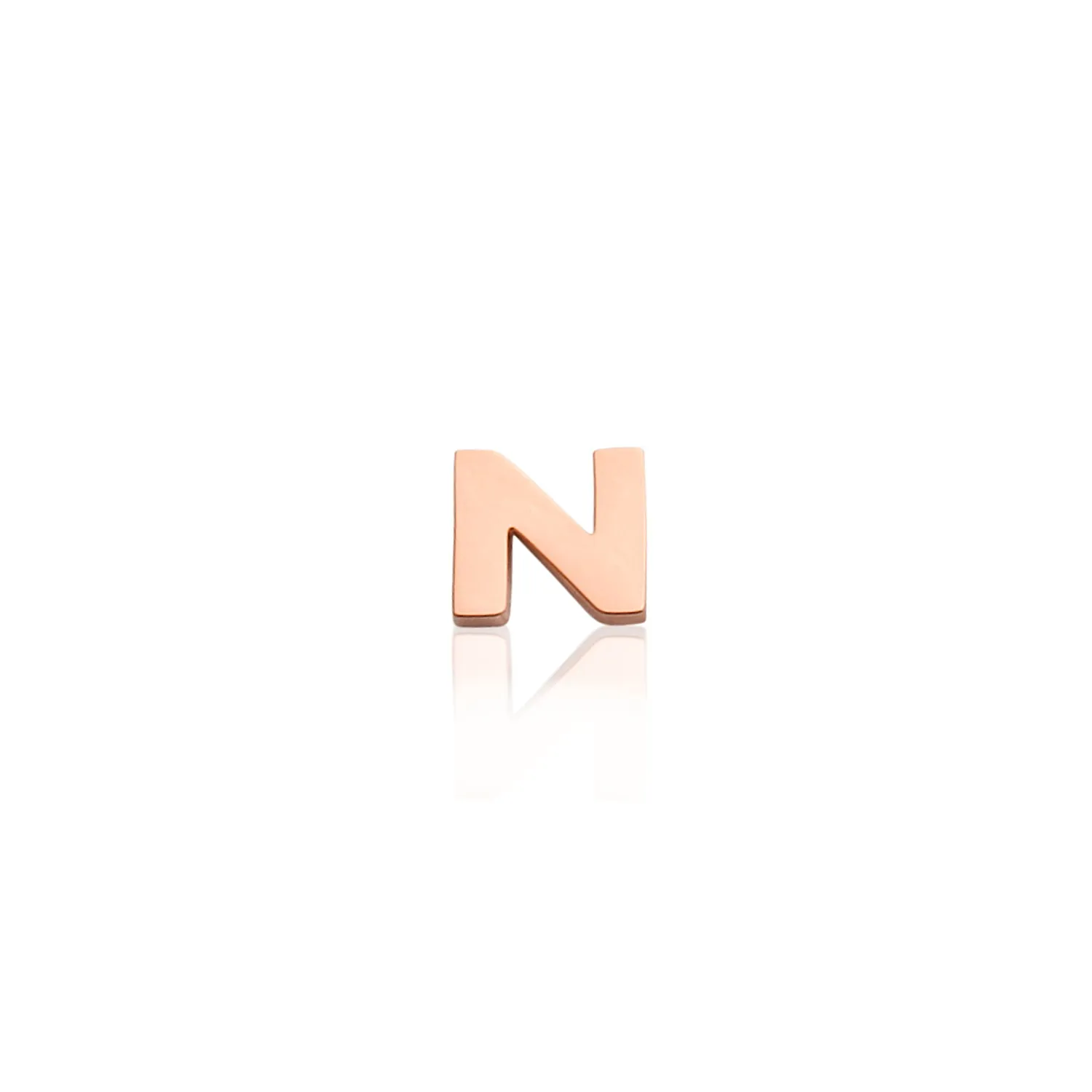 Mini Letter Sphere Chain Necklace (Rose Gold)