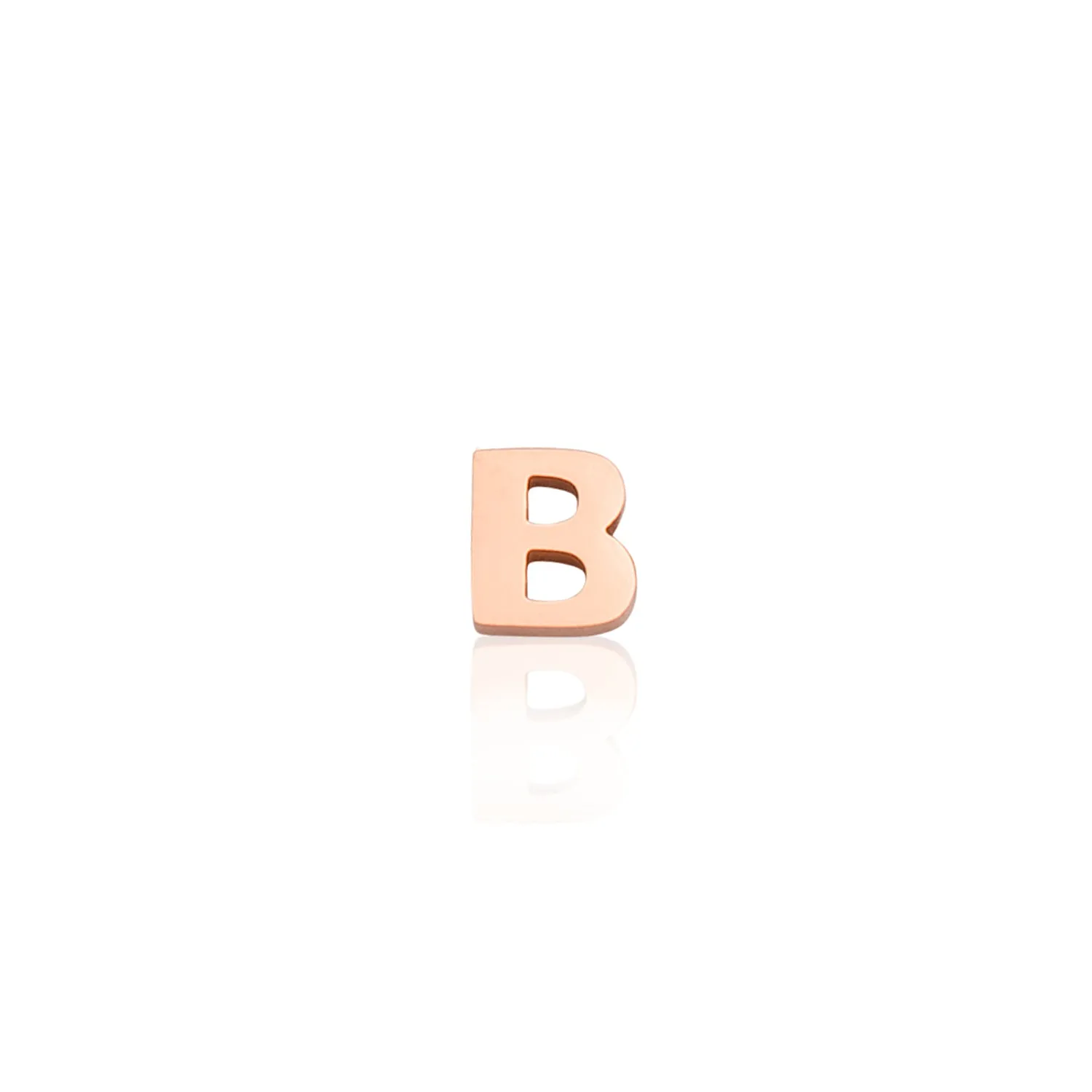 Mini Letter Sphere Chain Necklace (Rose Gold)