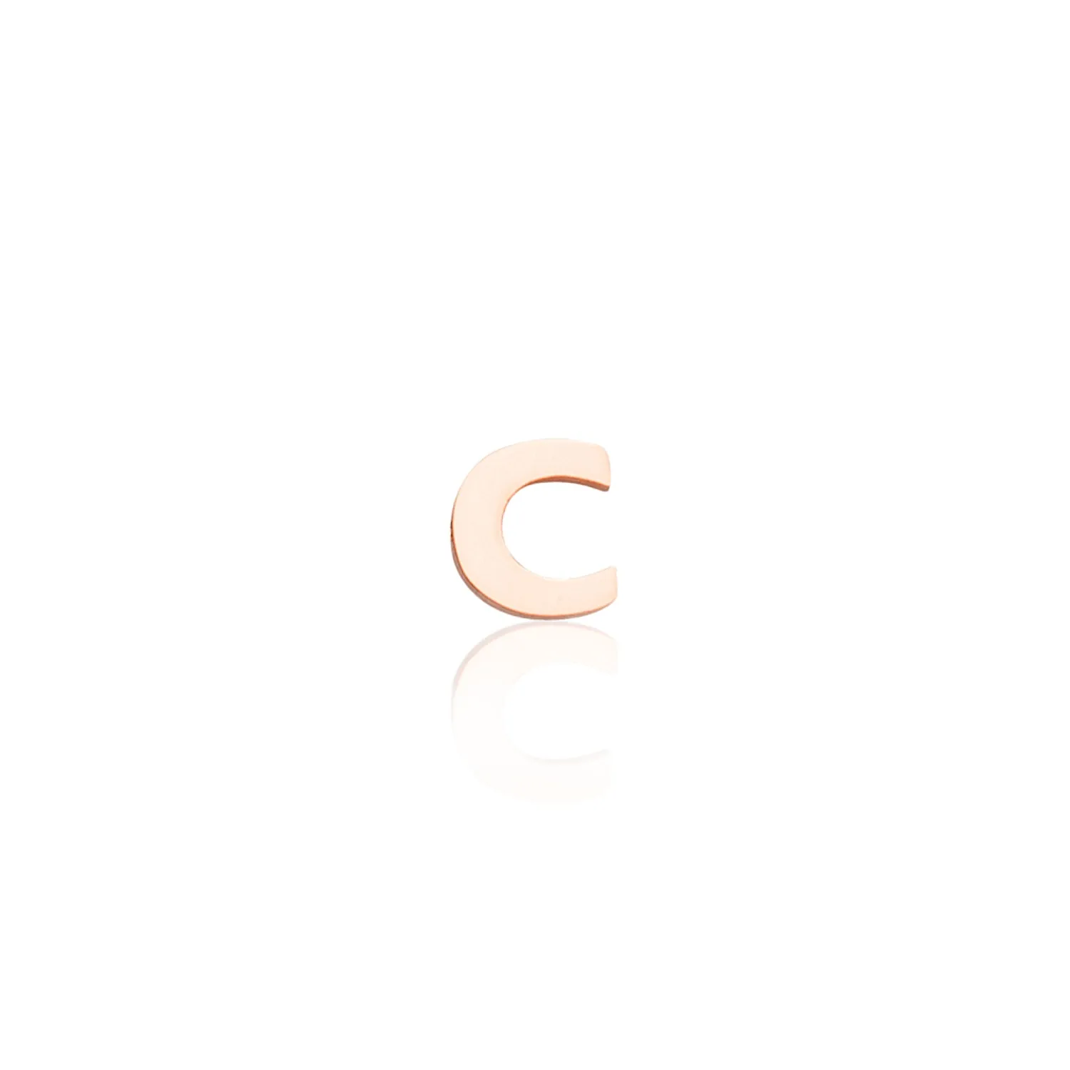 Mini Letter Sphere Chain Necklace (Rose Gold)