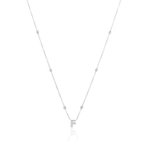 Mini Letter Sphere Chain Necklace (Silver)