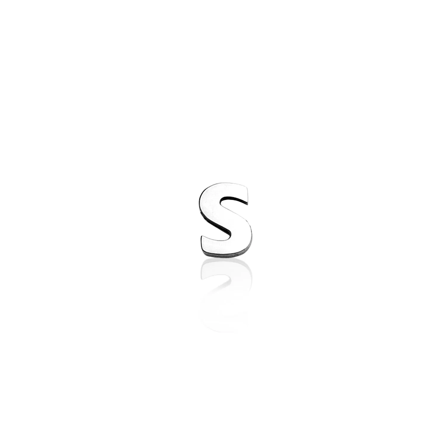 Mini Letter Sphere Chain Necklace (Silver)