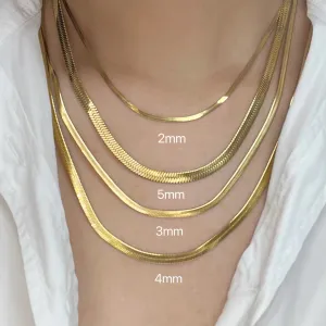 Minimalist Unisex Snake Chain Necklace Choker Gold Fashion Jewelry