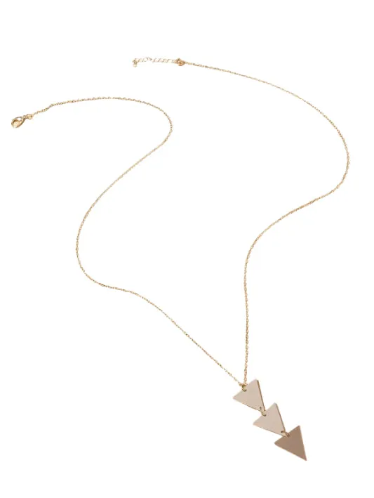 Modern Long Triangle Pendant Necklace