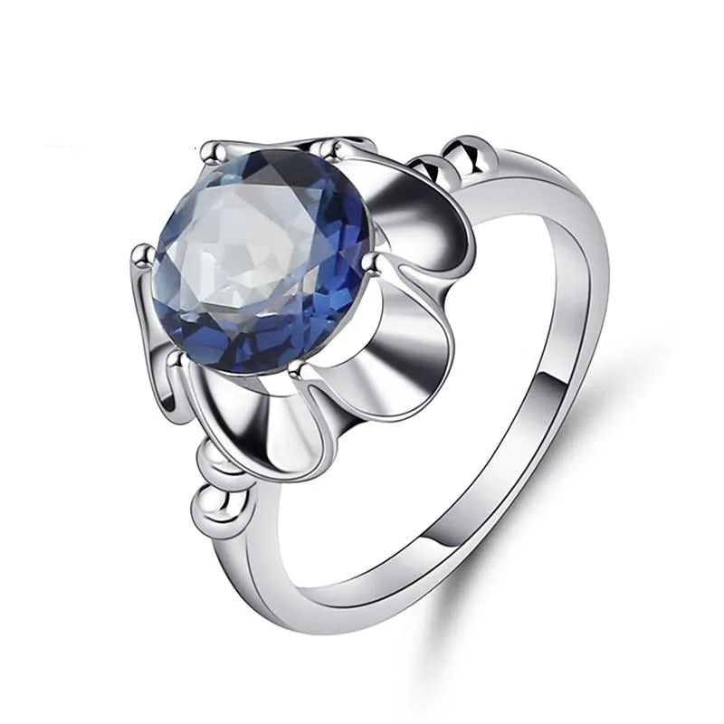 Mystic Natural  Blue Topaz Sterling Silver Rings