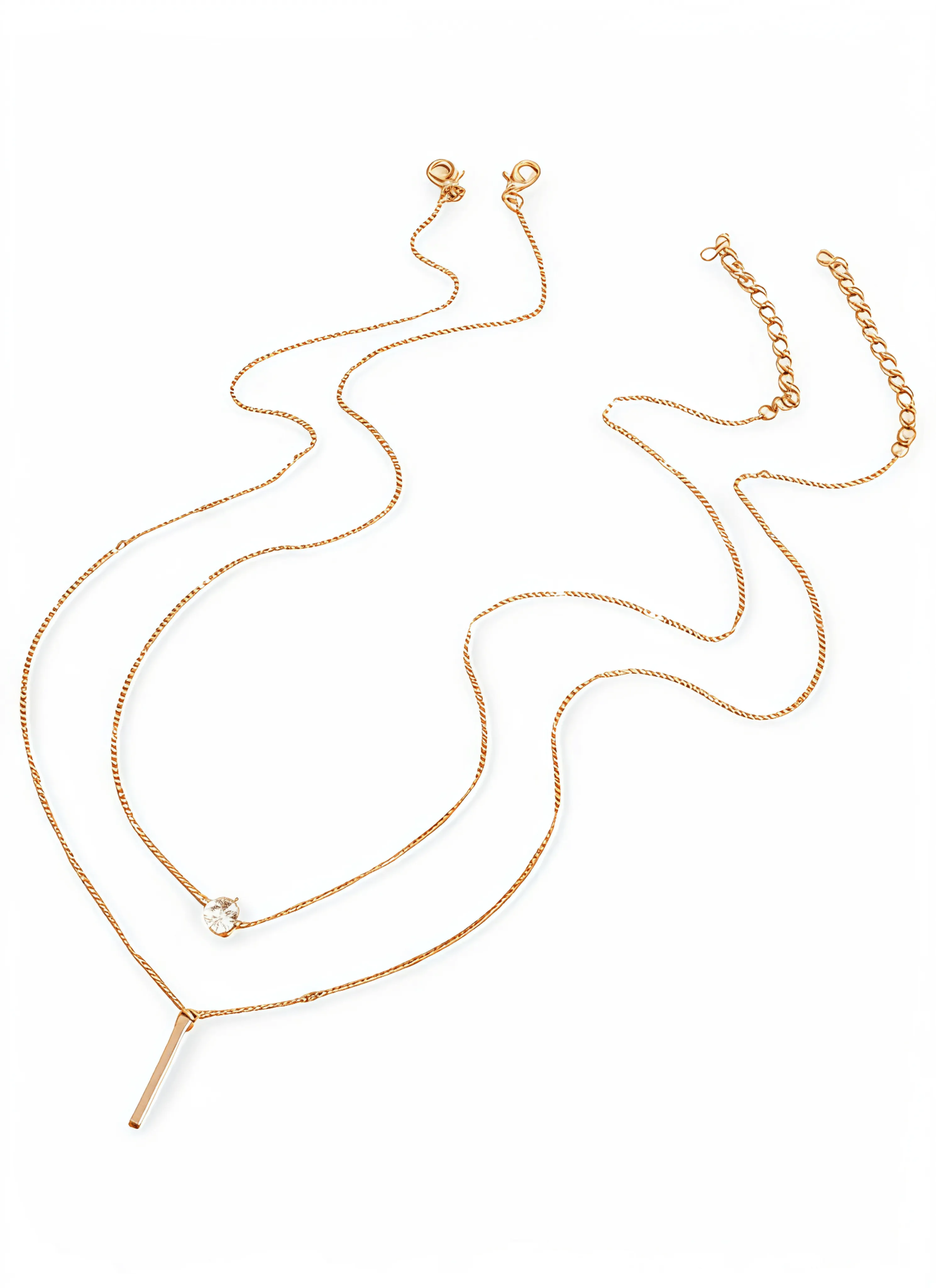 Necklace Set With Layered Pendants