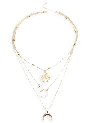Necklace Set With Layered Pendants