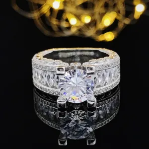 New Arrival - Luxury Halo silver color Round Cut Designer AAA  Quality CZ Diamonds Rings
