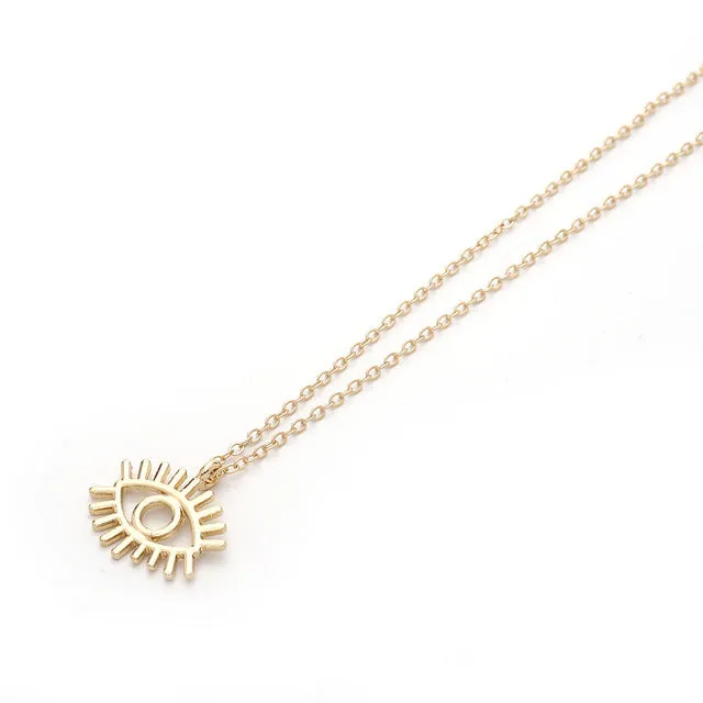 New Fashion Ladies Chic Gold Chain Filled Evil Eye Coin chains