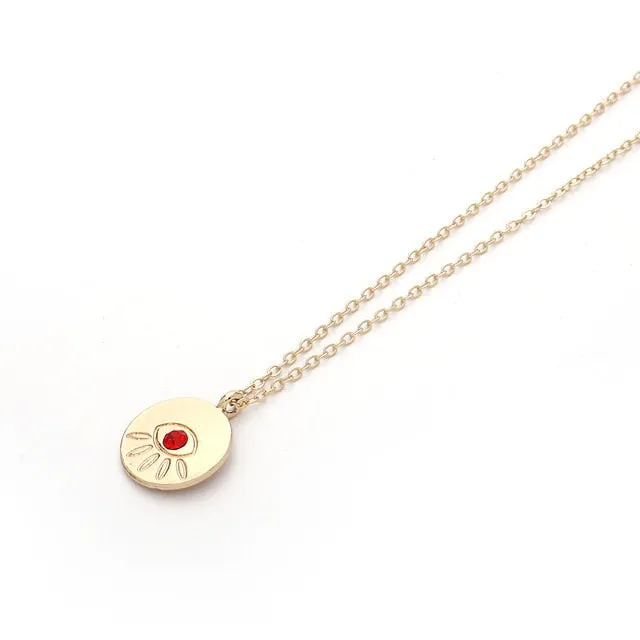 New Fashion Ladies Chic Gold Chain Filled Evil Eye Coin chains