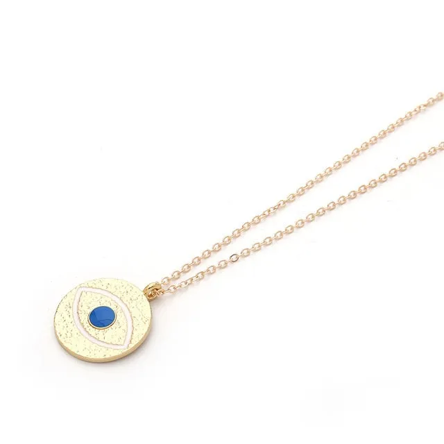 New Fashion Ladies Chic Gold Chain Filled Evil Eye Coin chains