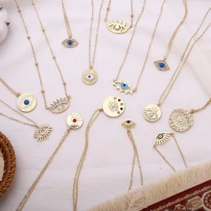 New Fashion Ladies Chic Gold Chain Filled Evil Eye Coin chains