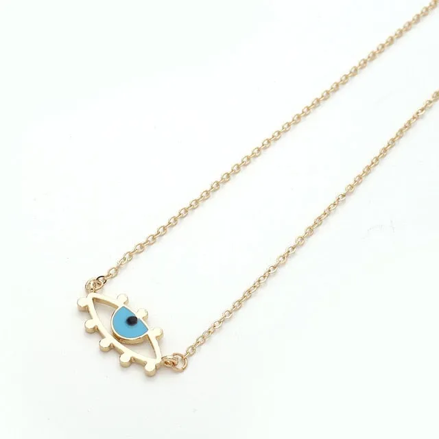 New Fashion Ladies Chic Gold Chain Filled Evil Eye Coin chains
