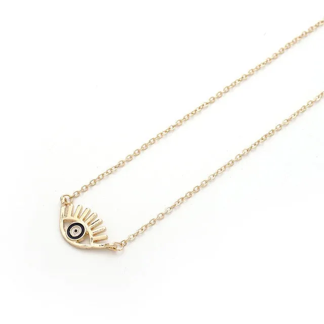 New Fashion Ladies Chic Gold Chain Filled Evil Eye Coin chains