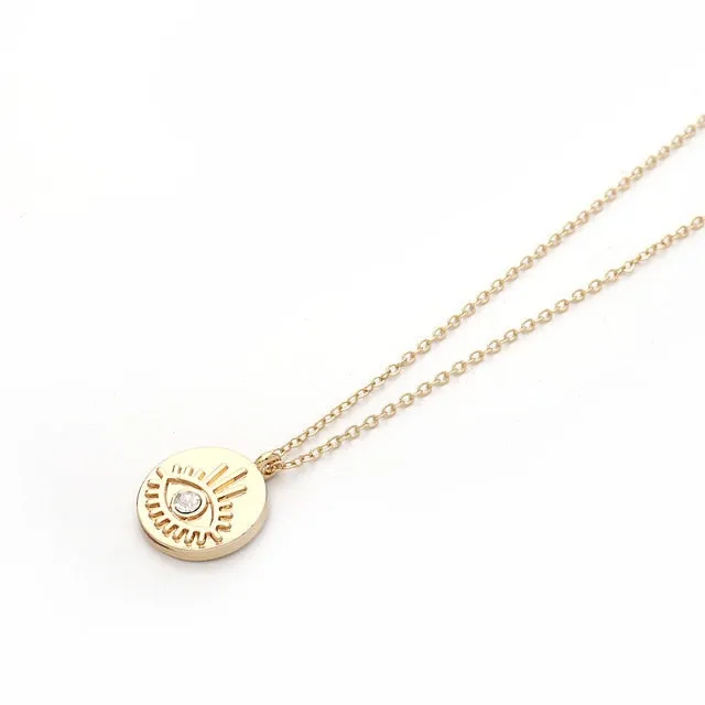 New Fashion Ladies Chic Gold Chain Filled Evil Eye Coin chains