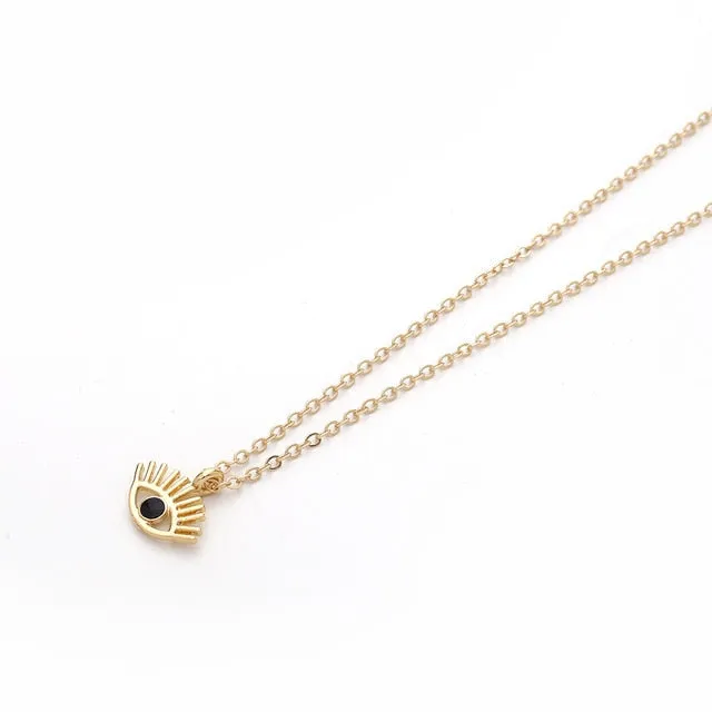 New Fashion Ladies Chic Gold Chain Filled Evil Eye Coin chains