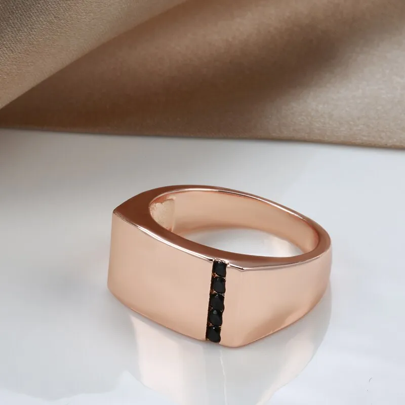New Large Glossy Rose Gold Geometric Rings for Men Women